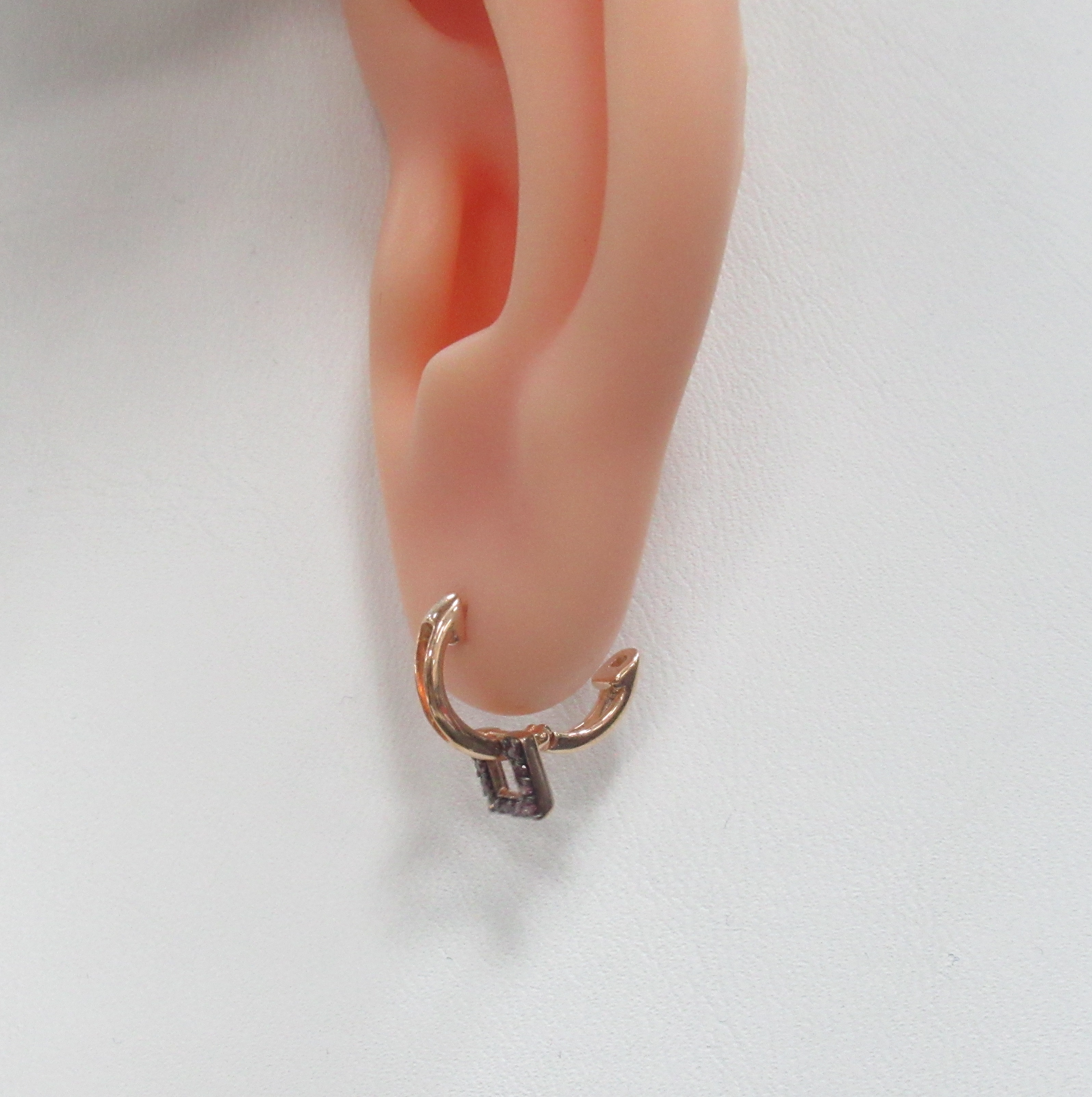 Серебряные серьги-трансформеры с розовыми бриллиантами